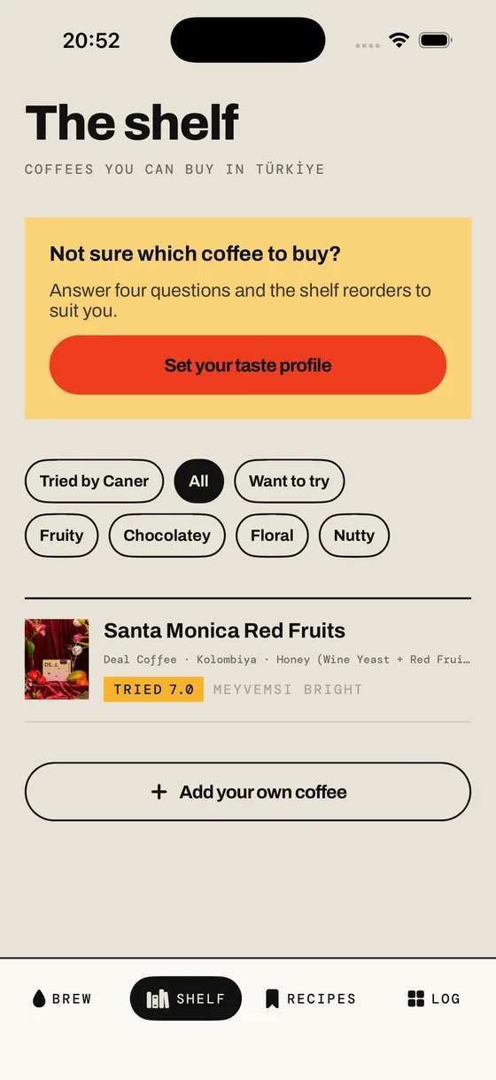Taste profile